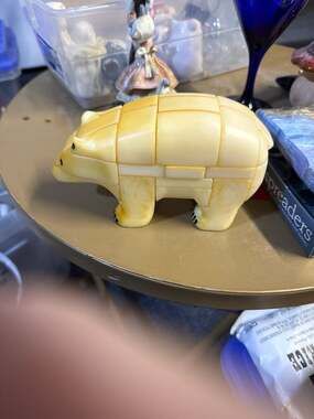 Vintage 1986 Anipuzzle 3D Interlocking Polar Bear Figurine Puzzle